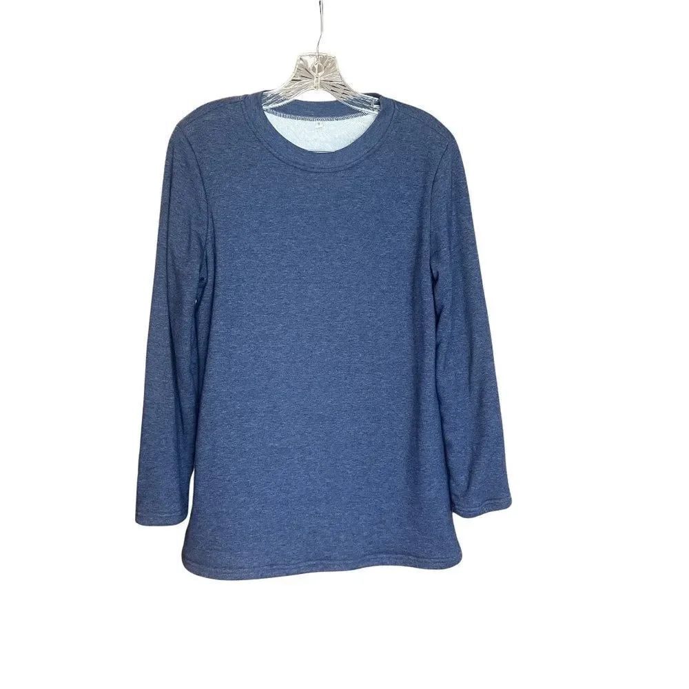 Snuggly Soft Cozy Fleece Lined Long Sleeve Pajama Lounge Top Blur - Picture 9 of 9